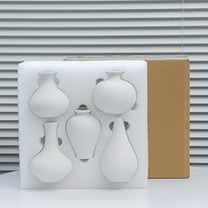 White Vase Ceramic Vase Set of 5,Modern Boho Flower Vases,Nordic Aesthetic Decor,Decorative Vases for Room,Home Book Shelf,Fireplace,Table Decor