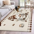 thumbnail image 2 of Farmhouse Coffee Area&nbsp;Rug 4x6ft Time Gnome Beans Brown Plaid Country Non-Slip&nbsp;Washable Square&nbsp;Rugs Soft Felt Indoor Floor Mat for Bedroom Kitchen Living Room Bathroom, 2 of 9