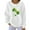 White, variant on St Patricks Day Womens Long Sleeve Tops Plus Size Green Shirts Crewneck Holiday Irish Themed Tee Shirts Ribbed Knit Holiday Pullover Tops