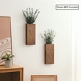 thumbnail image 6 of Wood Wall Planter Set of 2, Wall Pocket for Greenery and Dried Flowers, Indoor Wood Hanging Vase, Modern Farmhouse Wall Decor for Living Room Bedroom Office Eucalyptus Stems Decorations (Walnut), 6 of 7