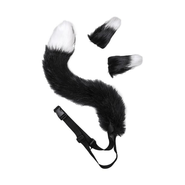 Orejas de zorro y cola BLESIY flexible para Adultos Cinturón de felpa Fiesta Halloween