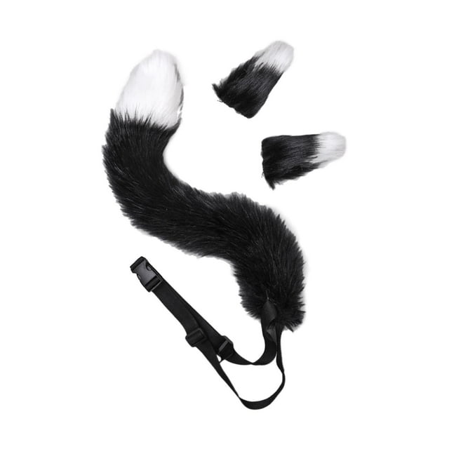 Juego de orejas y cola de zorro para unisex adultos Colco cola de traje flexible