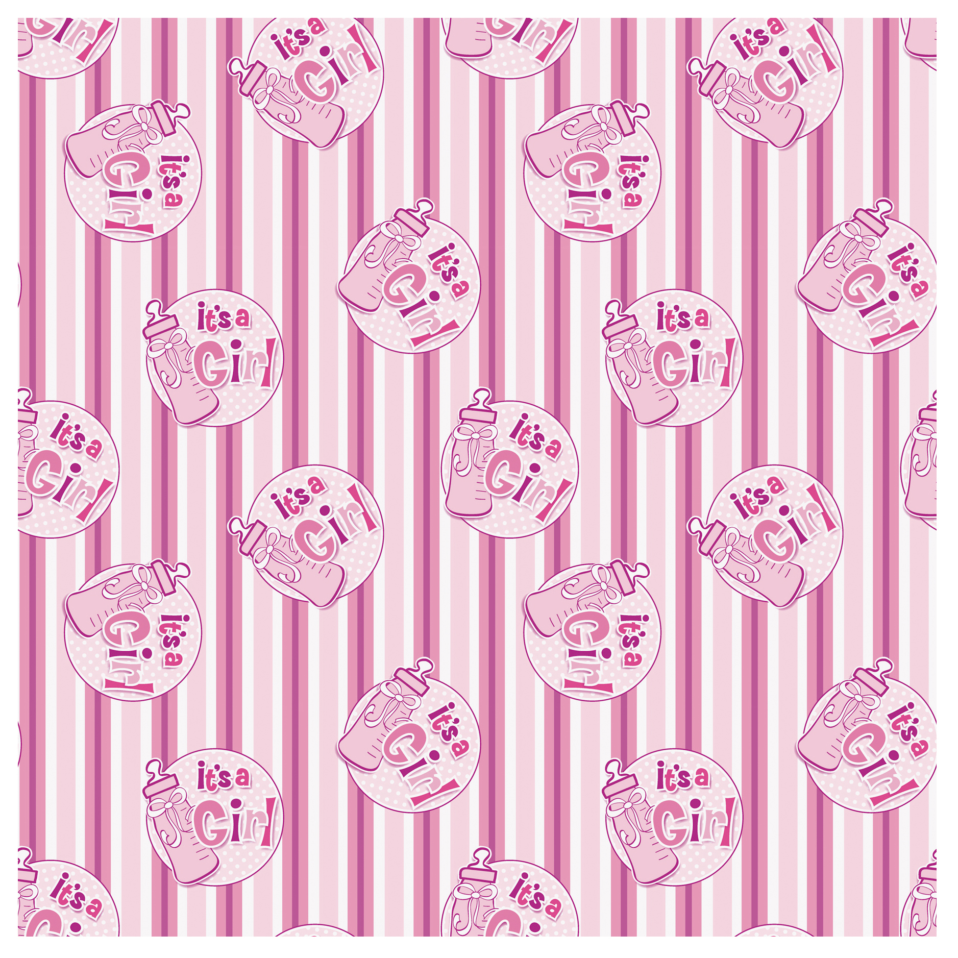Unique Industries Pink Paper Baby Shower Gift Wrap Paper, 12.5 sq ft. 