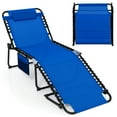 thumbnail image 1 of Gymax Oversize Folding Chaise Lounge w/ Adjustable Backrest Detachable Pillow Pocket Navy, 1 of 9