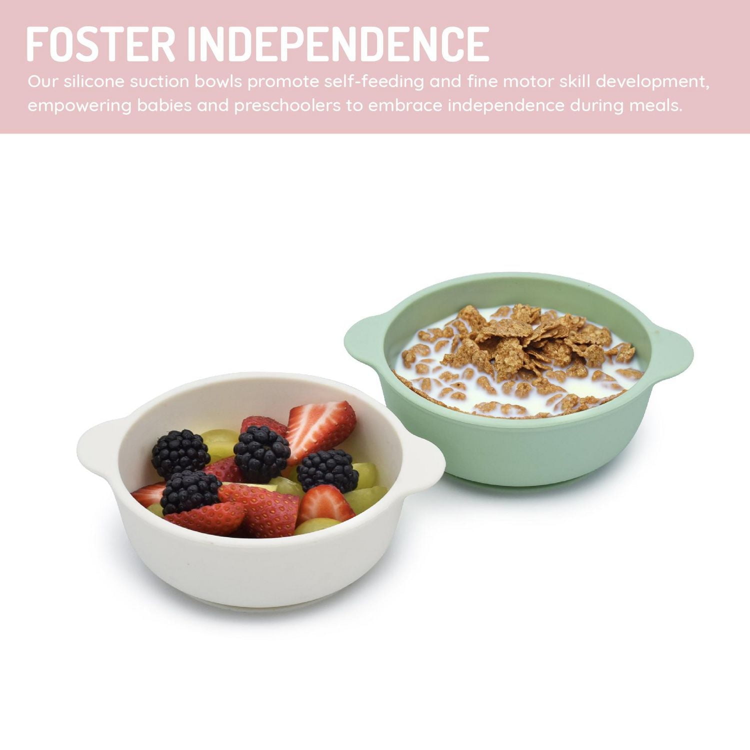 Silicone Suction Bowls- 2pk, Bowls