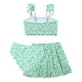 thumbnail image 3 of GYRATEDREAM Girls Bathing Suits 3 Piece Swimsuit Summer Bikini Tankini Sets with Cover Up Skirt, 11-12 Years, 3 of 4