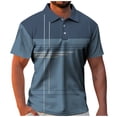 thumbnail image 2 of Men's golf shirt casual sports V-neck short-sleeved polo shirt Light Blue 2X, 2 of 4