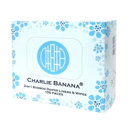 Charlie Banana 2-In-1 Bamboo Diaper Liners & Wipes, 100 Ct