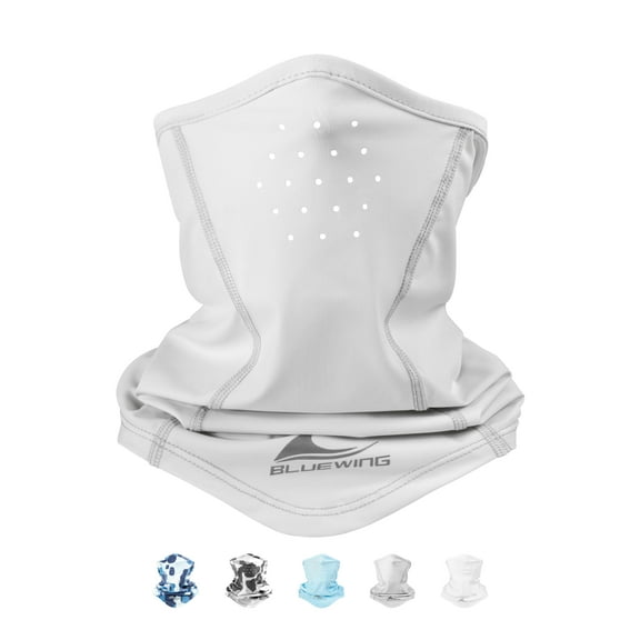 BLUEWING Fishing Gaiter UPF 50 Neck Gaiter Face Mask Sunblock Cover Head Sun Protection Face Guard Cooling Scarf for Men & Women, Light Grey