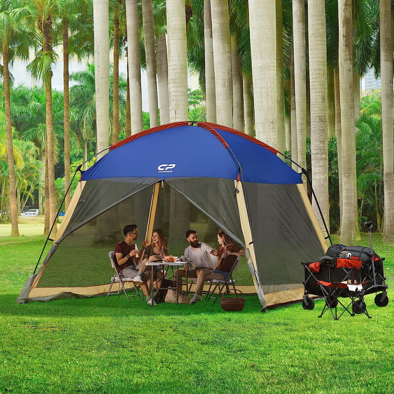 CAMPROS Screen House Room Camping Tent 12 x 12 Ft Canopy Tent Screen Shelter Gazebos Outdoor