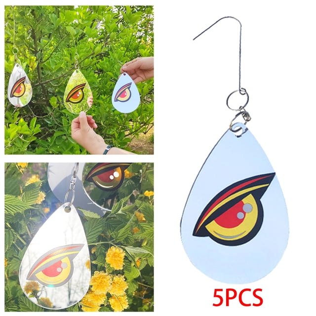 5 piezas de accesorios repelentes de pájaros reflectantes de ojos de terror dispositivos colgantes ornamento Reflector ahuyentador de CUTICAT Reflector de aves