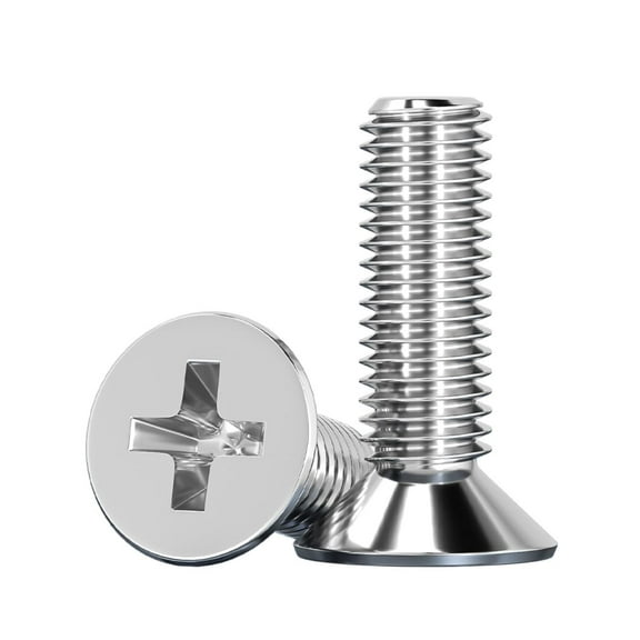 Flat Countersunk Head Machine Screws, Phillips Drive, 304 Stainless Steel 18-8, Full Thread