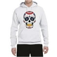 thumbnail image 2 of Wild Bobby Day Of The Dead Sugar Skull Pop Culture Unisex Graphic Hoodie Sweatshirt, White, XX-Large, 2 of 5