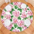 thumbnail image 2 of Pioneer Flower Floral Print Pattern Round Fitted Tablecloth with Elastic Edge,Dining Table Cover Waterproof,Outdoor Round Tablecloth for Camping,Dining,Indoor and Outdoor, 2 of 7