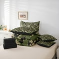 thumbnail image 5 of Feelyou Green Camouflage Abstract Bedding Comforter Set 7 Pieces, Vintage Fashion Camo Full Bedding Set, Teens Kids Boys Girls Reversible Fitted Sheet Flat Sheet, Super Cozy Room Decor, 5 of 7