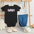 thumbnail image 3 of Hangry Food Lover Hungry Angry Mad Romper Boys or Girls Infant Baby Brisco Brands 12M, 3 of 6