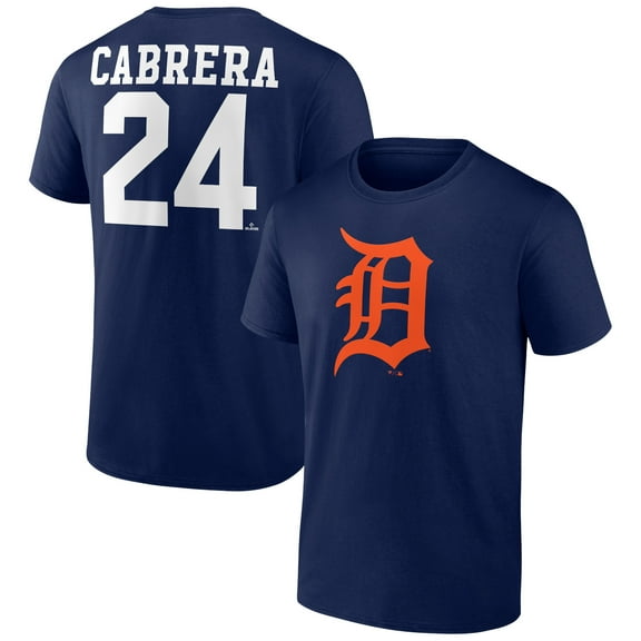 Men's Miguel Cabrera Navy Detroit Tigers Player Icon Name & Number T-Shirt
