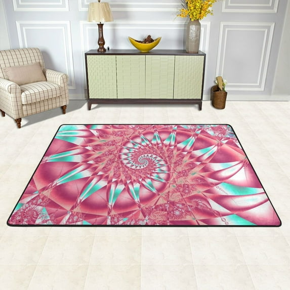 XMXY Red Spiral Vortex Area Rugs Doormat Outdoor Entrance, Facecloth Non-slip Floor Mat Rug for Living Room Kitchen Sink Area Indoor,36"x24"