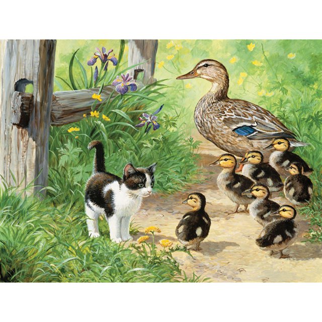 Taladro Diamante Pintura Cgtredaw 5D DIY Pueblo Gato Patos Punto Cruz bordado