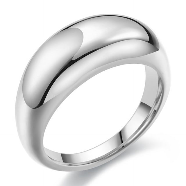 Anillo de acero de titanio para ocio europeo y americano con forma de taza y asa, anillo de pareja de nicho simple que combina con todo