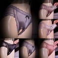 thumbnail image 6 of Women Briefs Lace Underwear Crothless Panties Lingerie Satin Sheer, 6 of 14