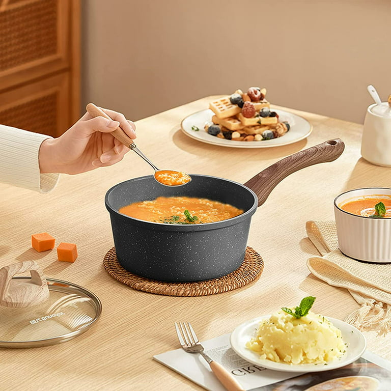 hausfrau induction pots and pans set nonstick, 8pcs kitchen