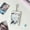 White Blac, variant on Acrylic Bow Card Holder Gift for Girl 3-inch Photo Mini Card Organiser Keyring Card Holder Keychain Card Case