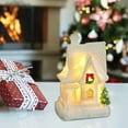 thumbnail image 2 of Christmas Mini Snow House 2025 - LED Lighted Winter Village Cottage with Resin Figurine for Xmas Scene Desktop Decoration, Tiny Ornament, 2 of 5