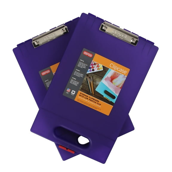 Dexas Clipcase Storage Clipboard with Handle, Set of Two, Purple
