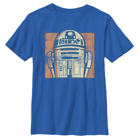 Boy's Star Wars Distressed R2-D2 2 Graphic Tee Royal Blue Large