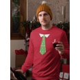 thumbnail image 2 of Christmas Tie Sweatshirt Men -Smartprints Designs, Male Medium, 2 of 4