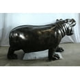 thumbnail image 2 of Nifao Giant Aluminum Hippopotamus Statue with Open Mouth Display – Garden Outdoor Decor Sculpture, 61"L x 32"W x 32"H, 2 of 12