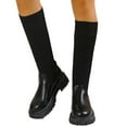 thumbnail image 4 of Wavsuf Combat Boots for Women Mid Calf Low Heel Winter Chunky Black Shoes Size 41, 4 of 9