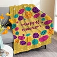 thumbnail image 5 of Taotanxi Flannel Easter Throw Blanket, 30x50 Yellow Rabbit Egg, Soft Cozy Fuzzy Plush Fleece Blanket for Couch Sofa Bed, Spring Holiday Decorative Throw, Lightweight Breathable Warm, 5 of 7