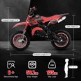 thumbnail image 3 of Ktoebyco 49cc Kids Dirt Bike, Gasoline Powered 2-Stroke Mini Motorcycle, 1-Seater, 1.5L Fuel Capacity, Red, 3 of 8