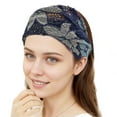 thumbnail image 4 of Unique Bargains 1 Pc Headband Eight-leaf Flower Lace Wide Hairband for Women Navy Blue, 4 of 5