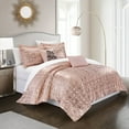 thumbnail image 2 of Chic Home Shefield Comforter Set Geometric Gold Tone Metallic Lattice Pattern Print Bedding - Decorative Pillows Shams Included - Blush, 2 of 5