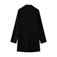 thumbnail image 6 of Qiaocaity Fall and Winter Fashion Long Trench Coat, Womens Fall Fashion Business Attire Solid Color Long Sleeve Single Breasted Slimming Suit Coat Cardigan Top, Black, XXXL, 6 of 6