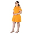 thumbnail image 6 of Plus Size Ruffle Cold Shoulder Knee Length Dress, 6 of 10