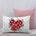 thumbnail image 3 of Valentines Day Pillow Covers 12x20 Inch Set of 2, Diamond Lattice Red Heart Rose Eucalyptus Farmhouse Decorative Throw Pillowcases for Home Sofa Couch Cushion Decoration GW12-12, 3 of 4