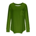 thumbnail image 4 of HAiming Long Sleeve Tunic Tops for Women Casual Solid Color Crewneck Loose Shirt Fall Winter Pullover Blouse with Poket, 4 of 5