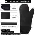 thumbnail image 4 of Gants de Four en Silicone avec Poignet Réglable, Gant de Four avec Poignée Antidérapante et Doublure Plus Épaisse, Supports de Pot Résistants à la Chaleur, Gants de Four Professionnels Extra Longs et Flexibles, Noir, 1 Paire, 14,7 Pouces, 4 of 7