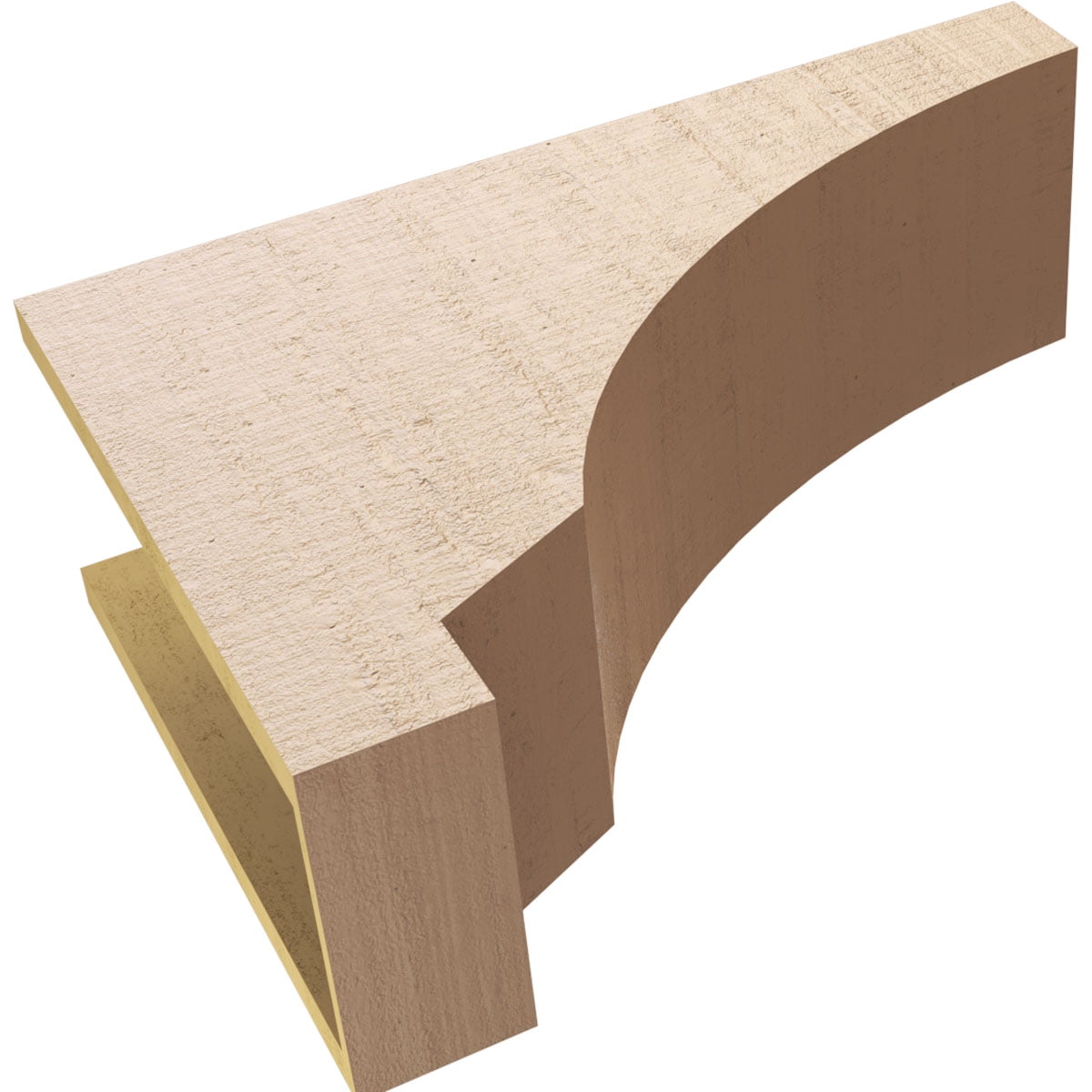 8"W x 24"D x 16"H Classic Moab Rough Cedar Woodgrain TimberThane Corbel, Primed Tan