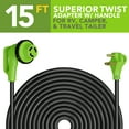 thumbnail image 2 of Leisure Cords-15FT 30 Gauge 15ft Black 1 Outlet Locking RV Extension Cord, 2 of 12