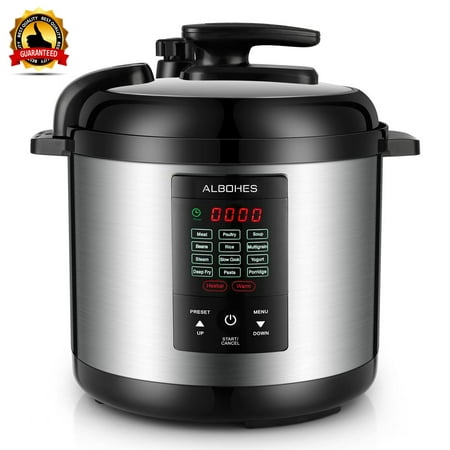 ALBOHES Multi Pot 5.5 Qt Programmable Pressure Cooker, Pressure Cook, Slow Cook, Rice Cooker, Poach, Steam, Simmer, (Best Way To Cook Rice In Pressure Cooker)