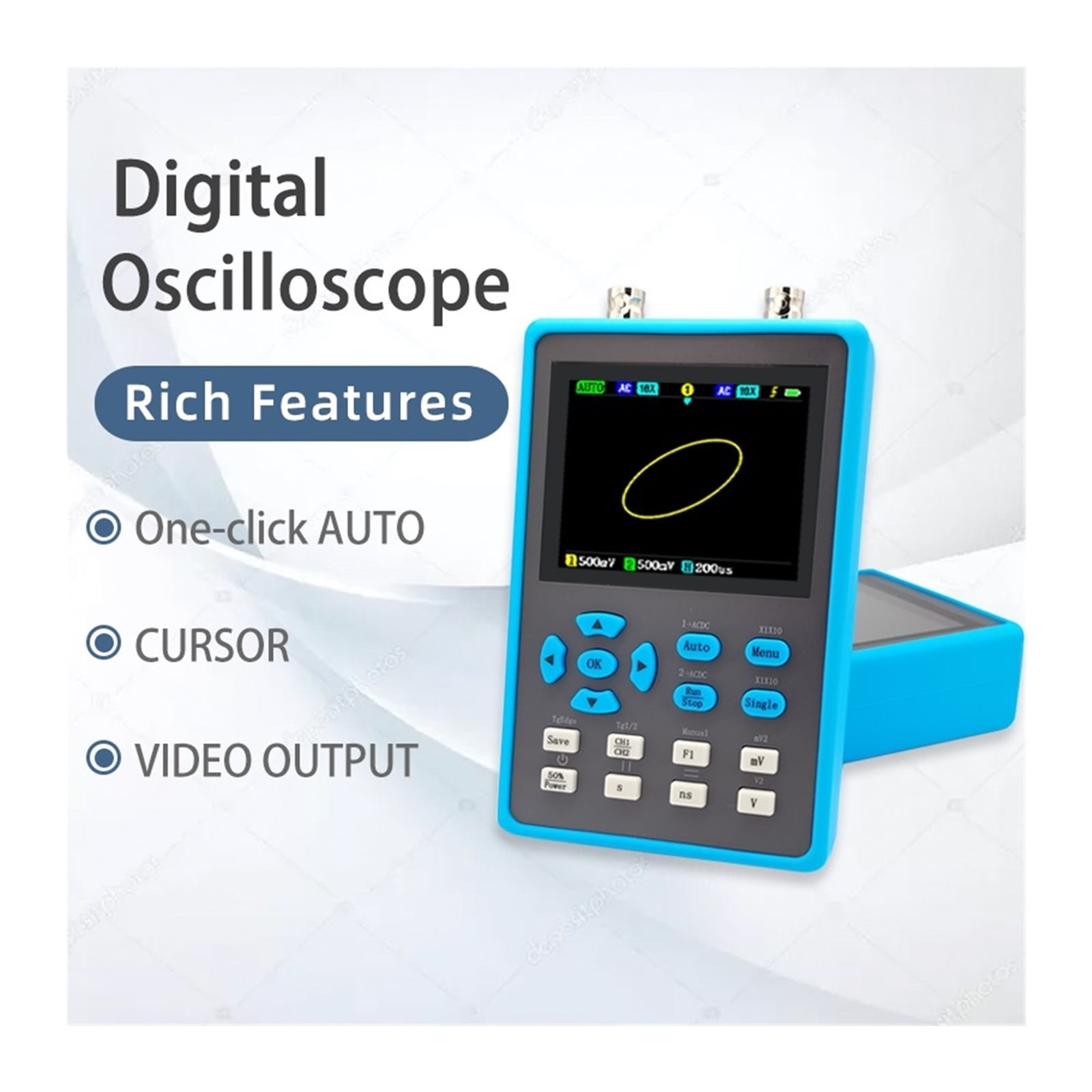 2.8 Inch Handheld Digital Oscilloscope 120M Bandwidth Dual Channel Oscilloscope Signal Generator ,Professional Designed