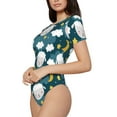 thumbnail image 2 of The Xecao Sweet Dream Lamb Women's Crew Neck Body Suit, a short-sleeved bodysuit and basic swimsuit, both comfort and style for dating and daily life, 2 of 9