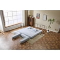 thumbnail image 6 of Convertible Floor Sofa Bed with Pillow Back Support, Armrests, Chenille Fabric, Light Blue - for Living Room & Bedroom, 6 of 9