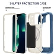 thumbnail image 3 of SaniMore for iPhone 13 Pro Max Magnetic Case Support Wireless Charging, Soft Silicone & Hard Plastic Frame Built-in 36 Grain N52 Magnets Heavy Duty Full Body Protective Shell, Deep Blue, 3 of 6