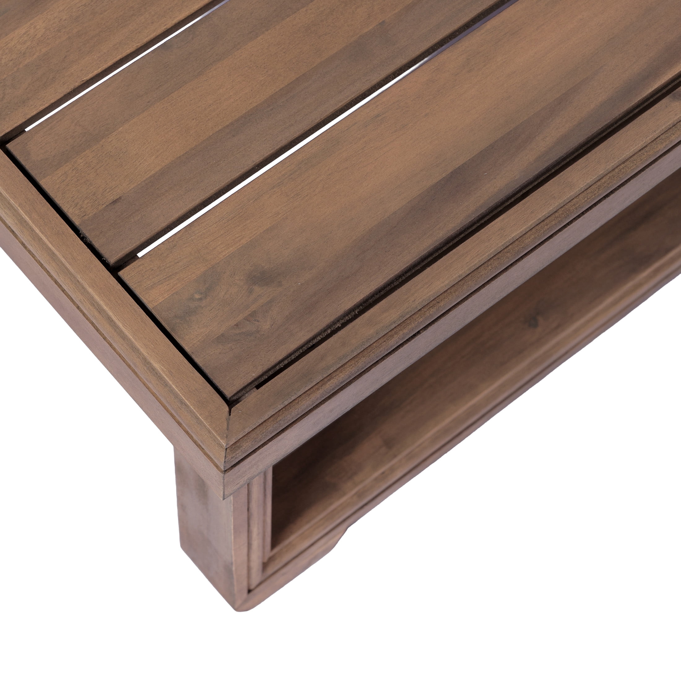 Christopher Knight Home 25.6" Rustic Outdoor Patio Acacia Wood Slatted Coffee Table, Brown Wash